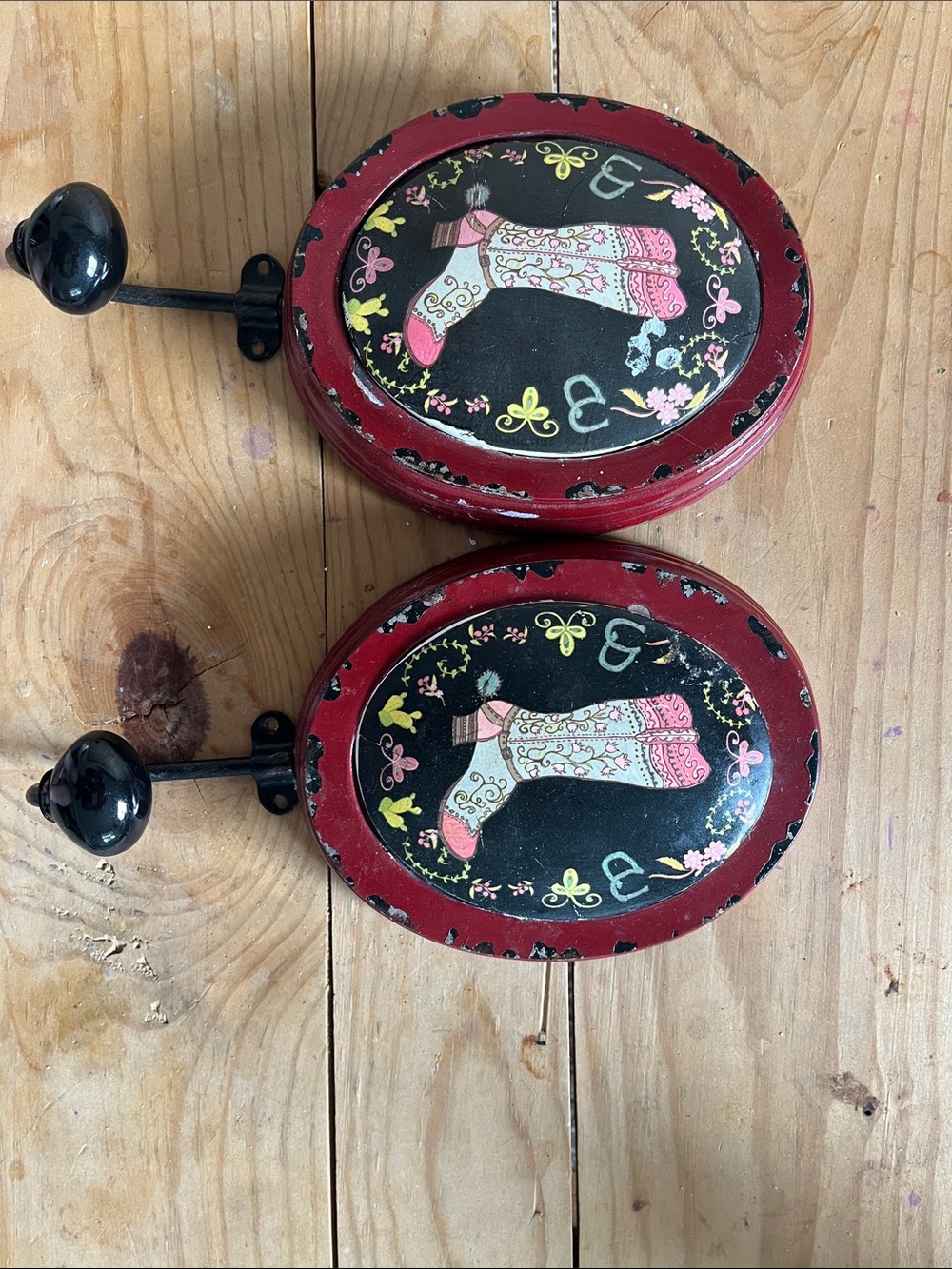 Vintage Style Wall Hooks with Pink Boot Motif (Pair)
BluPenny by Cindy Ann